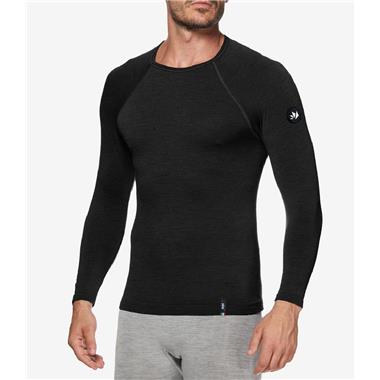 MAGLIA SIX2 MANICHE LUNGHE MERINOS NERA