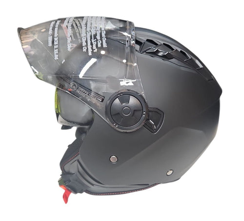CASCO JET DIEFFE DF62 DOPPIA VISIERA NERO OPACO