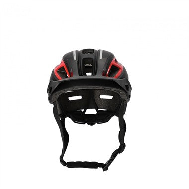 CASCO BICI DOUBLEP NERO ROSSO FLU