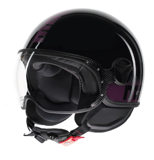 CASCO JET FGTR CLASSIC MOMODESIGN E2206 STRIPES NERO LUCIDO-FUCSIA - Della Categoria Caschi Jet Produttore MomoDesign - A soli €186.15! Acquista ora su Due Ruote Accessori