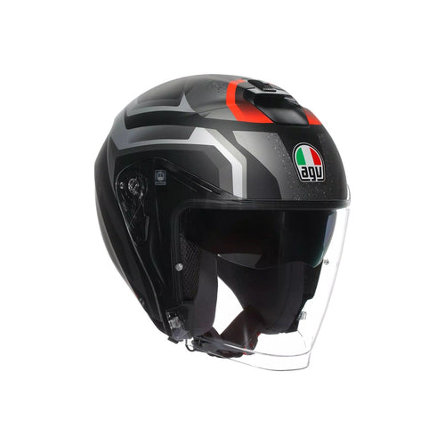 CASCO JET IRIDES AGV E2206 NERO GRIGIO ROSSO - Della Categoria Caschi Jet Produttore AGV CASCHI - A soli €169.15! Acquista ora su Due Ruote Accessori
