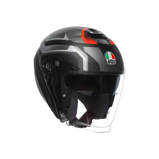 CASCO JET IRIDES AGV E2206 NERO GRIGIO ROSSO - Della Categoria Caschi Jet Produttore AGV CASCHI - A soli €169.15! Acquista ora su Due Ruote Accessori