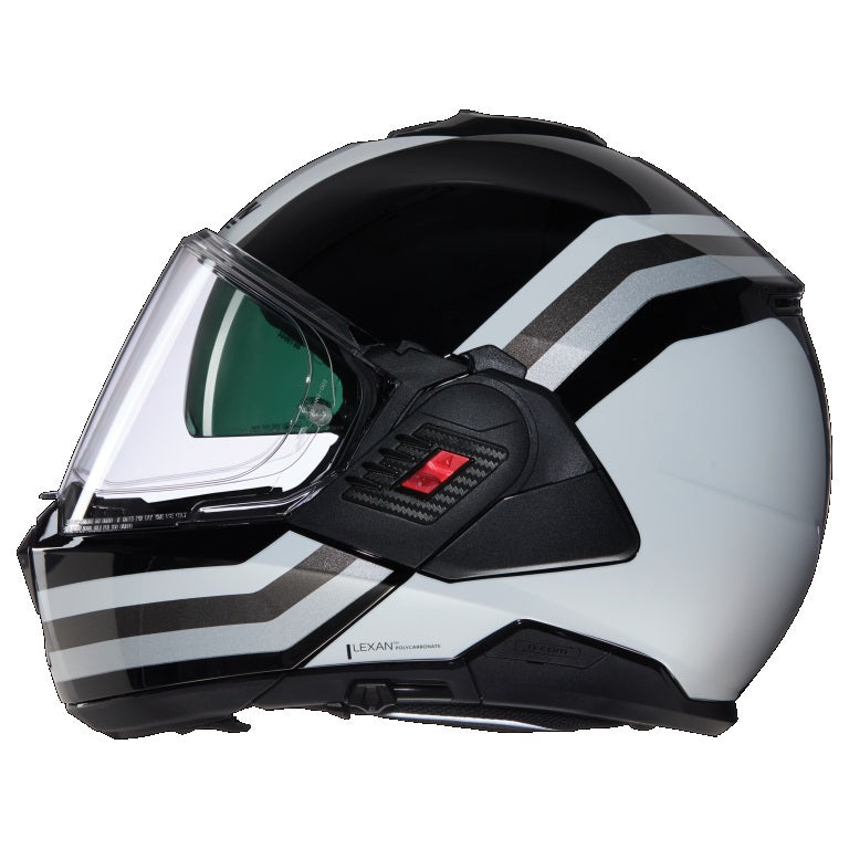 CASCO REVERS NOLAN N120-1 LINEO 348 BIANCO NERO LUCIDO - Della Categoria Caschi Modulare Produttore Nolan Helmets - A soli €432! Acquista ora su Due Ruote Accessori