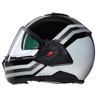 CASCO REVERS NOLAN N120-1 LINEO 348 BIANCO NERO LUCIDO FLIP UP