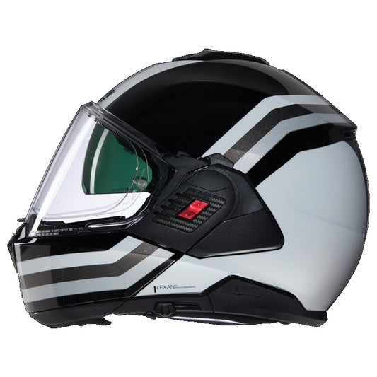 CASCO REVERS NOLAN N120-1 LINEO 348 BIANCO NERO LUCIDO - Della Categoria Caschi Modulare Produttore Nolan Helmets - A soli €432! Acquista ora su Due Ruote Accessori