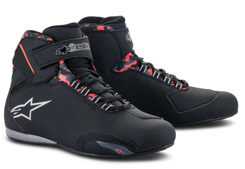 SCARPA ALPINESTARS SEKTOR WATERPROOF NERA GRIGIA ROSSO FLU