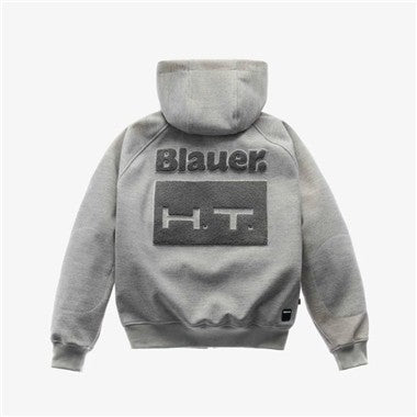 GIACCA UOMO BLAUER  HOODY GRIGIO MELANGE-PATCH GRIGIO