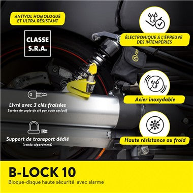 BLOCCADISCO SONORO B-LOCK-10 ACCIAIO CLASSE SRA