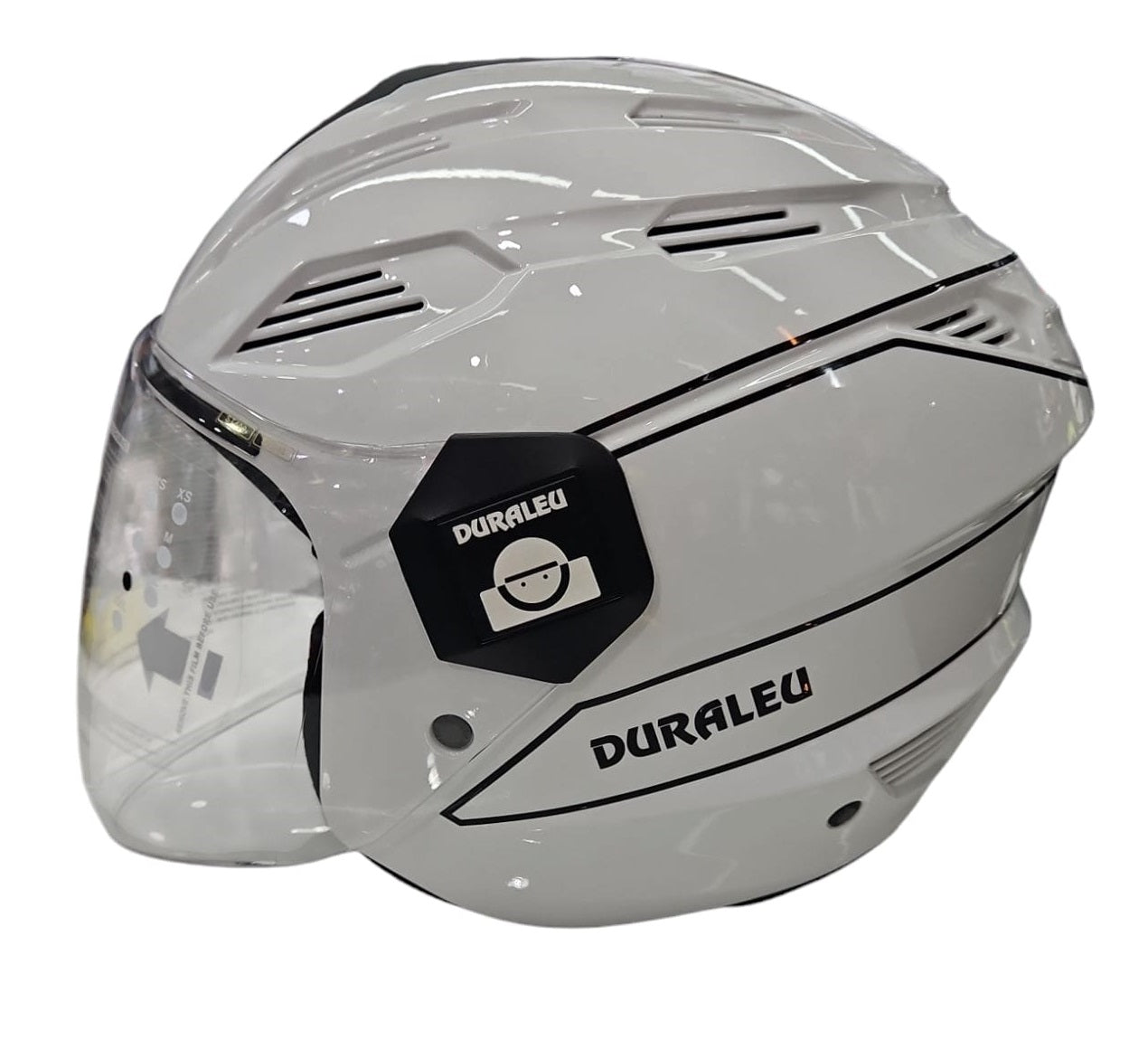 CASCO JET DURALEU TRENDY BIANCO METALIZZATO