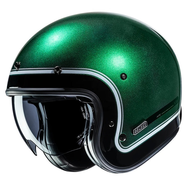 CASCO HJC JET V31 NOVA MC4 VERDE METALIZZATO