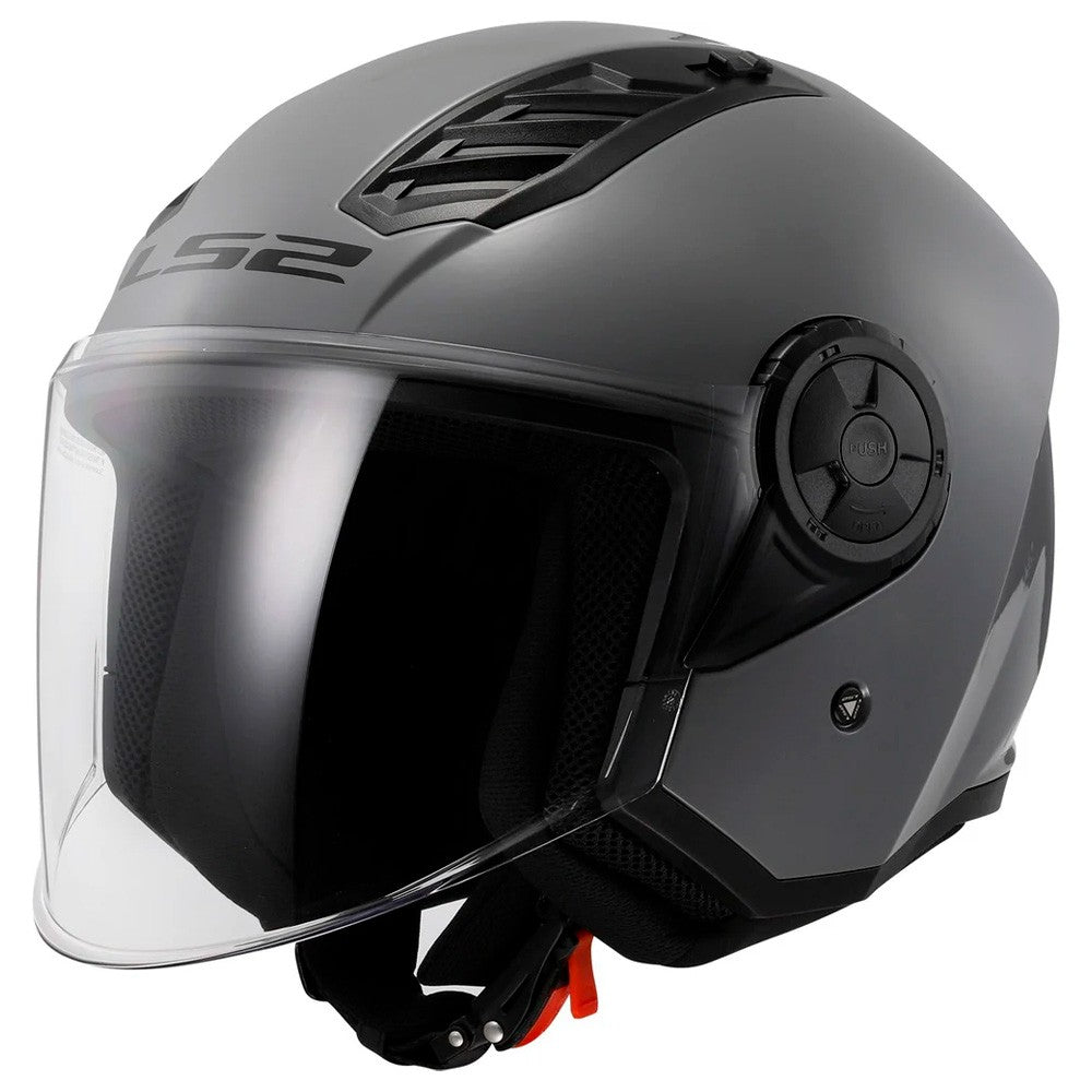 CASCO JET OF616 AIRFLOW II LS2 E2206 GRIGIO NARDO LUCIDO