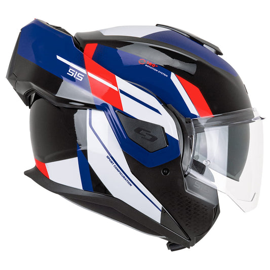 CASCO CGM REVERSIBILE MODULARE 515G VERSO SPORT NERO ROSSO BLU