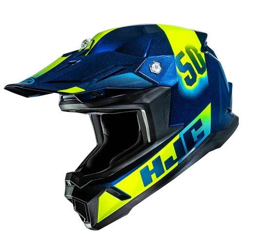 CASCO BAMBINO CROSS HJC Y50 DASH MC2 BLU GIALLO FLU