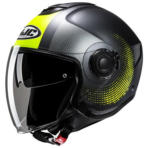 CASCO JET HJC i40N PYLE MC3HSF NERO GIALLO OPACO