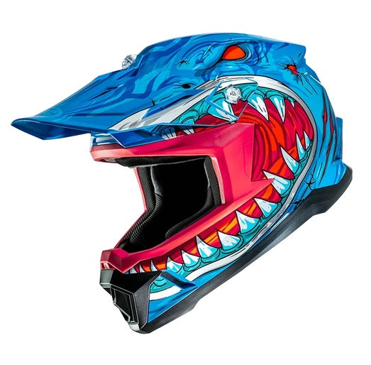 CASCO BAMBINO CROSS HJC Y50 MEGADON MC2 AZZURRO