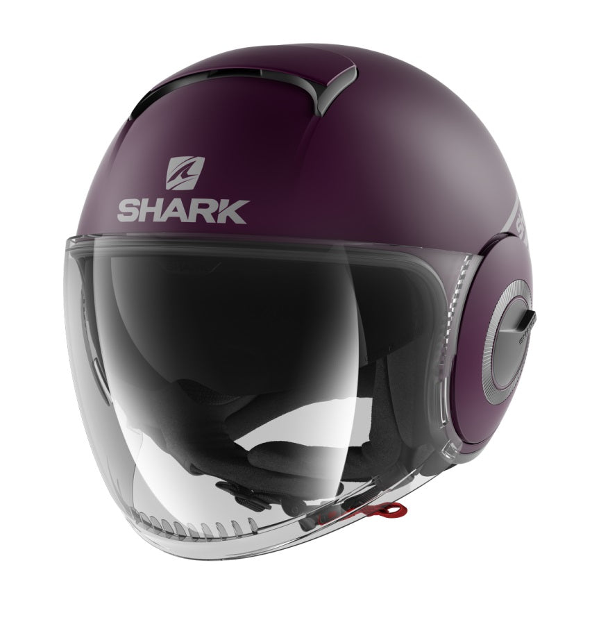 CASCO JET SHARK NANO STREET DOPPIA VISIERA NEON GRIGIO VIOLA OPACO