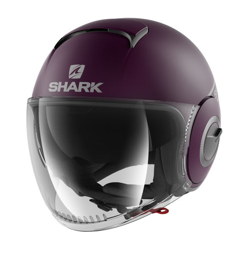 CASCO JET SHARK NANO STREET DOPPIA VISIERA NEON GRIGIO VIOLA OPACO