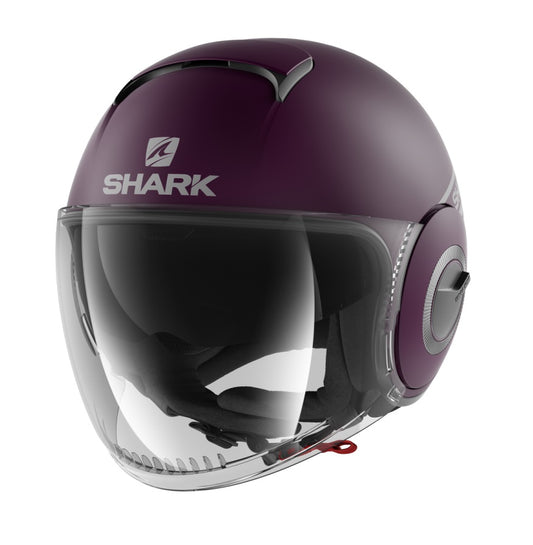 CASCO JET SHARK NANO STREET DOPPIA VISIERA NEON GRIGIO VIOLA OPACO