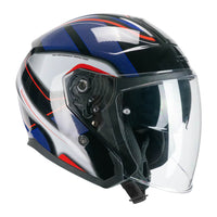 CASCO JET CGM 136G RNA SPORT NERO ROSSO BLU