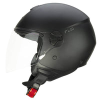 CASCO JET CGM 167A FLO MONO NERO OPACO VISIERA LUNGA