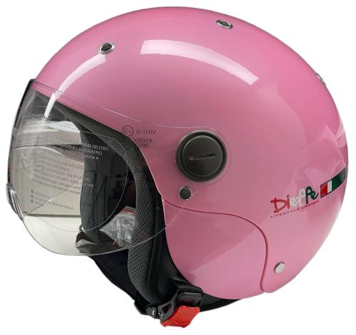 CASCO JET DIEFFE BAMBINO DF44  ROSA METAL