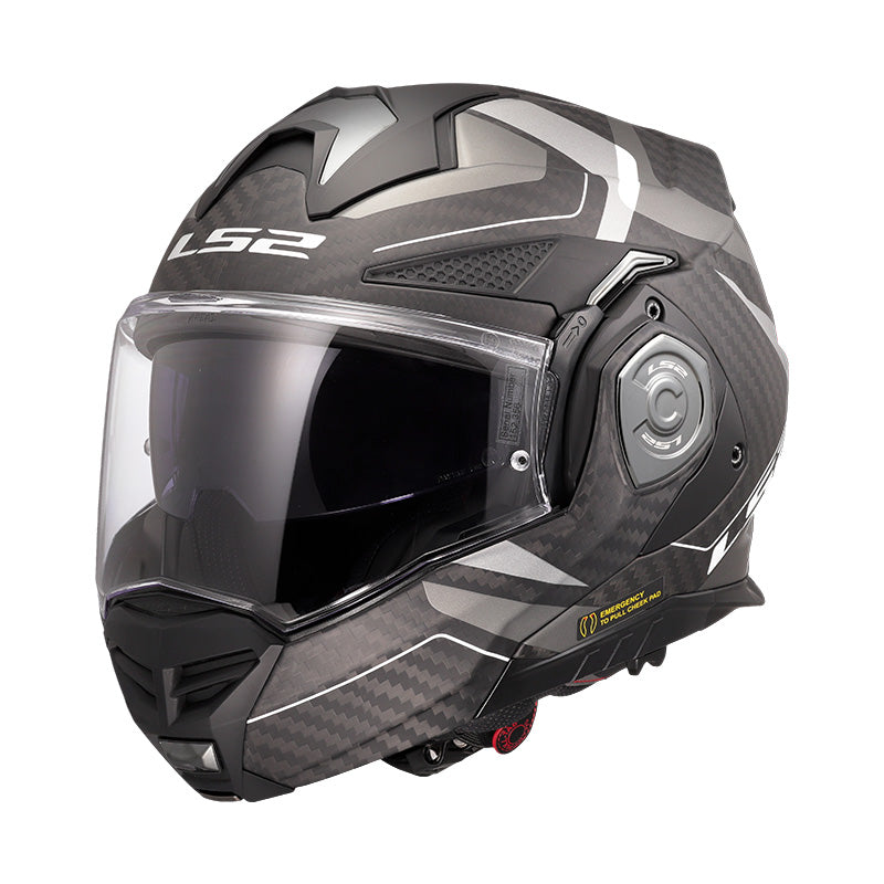 CASCO REVERSIBILE LS2 FF901 ADVANT X CARBONIO HORIZON SILVER GREY 06