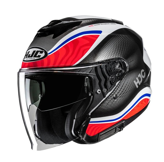 CASCO JET HJC I31 DEPE MC21 BIANCO ROSSO NERO