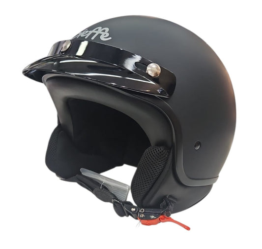 CASCO JET DIEFFE 3 BOTTONI NERO OPACO