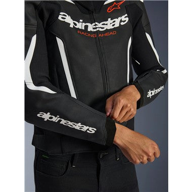 GIUBBINO UOMO PELLE ALPINESTARS GP FORCE V2 NERO BIANCO