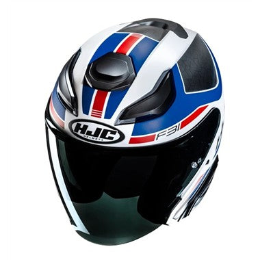 CASCO JET HJC F31 CERON MC21SF BIANCO BLU  NERO OPACO