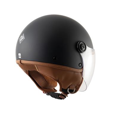 CASCO EL JETTIN 6.0 TUCANO NERO OPACO INTERNO MARRONE - Della Categoria Caschi Jet Produttore Tucano Urbano - A soli €63.75! Acquista ora su Due Ruote Accessori
