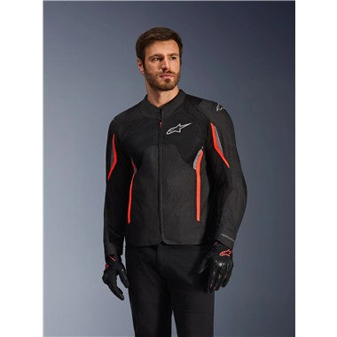 GIUBBINO UOMO ALPINESTARS AST V3 AIR NERO GRIGIO ROSSO FLU