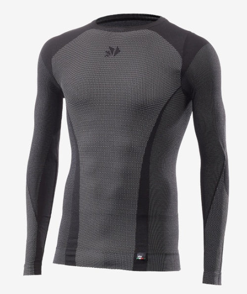 MAGLIA A MANICHE LUNGHE 4 STAGIONI NERA CARBON