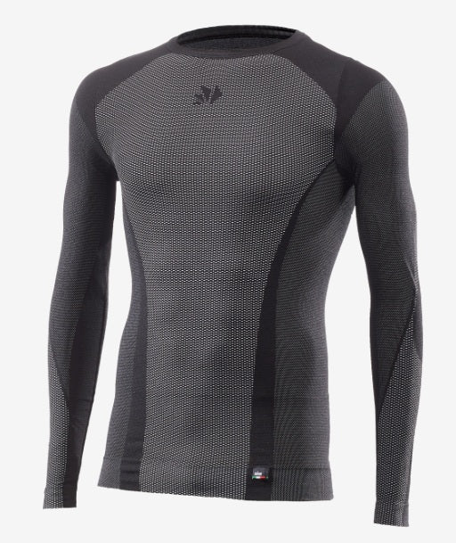 MAGLIA A MANICHE LUNGHE 4 STAGIONI NERA CARBON