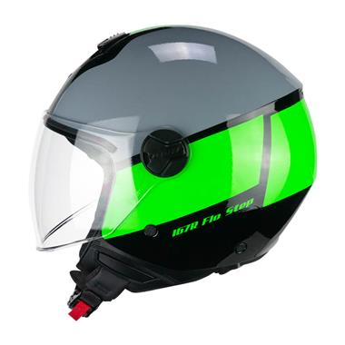 CASCO JET CGM 167G FLO STEP GRIGIO VERDE LUCIDO VISIERA LUNGA - Della Categoria Caschi Jet Produttore CGM HELMETS - A soli €78! Acquista ora su Due Ruote Accessori