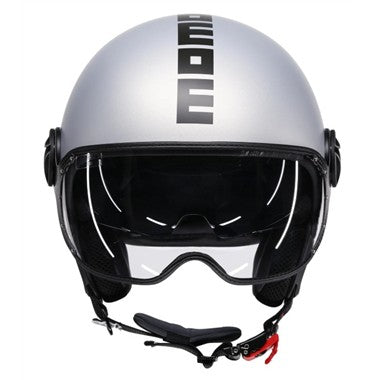 CASCO JET FGTR EVO MOMODESIGN E2206 ARGENTO METALLIZZATO OPACO
