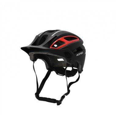 CASCO BICI DOUBLEP NERO ROSSO FLU