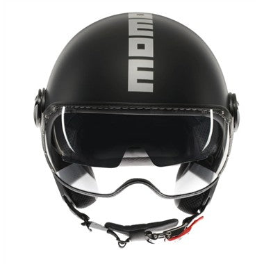 CASCO JET FGTR EVO MOMODESIGN E2206 NERO OPACO SCRITTA GRIGIA