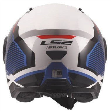 CASCO JET LS2 OF616 AIRFLOW II SOLAR E2206 BIANCO BLU ROSSO LUCIDO