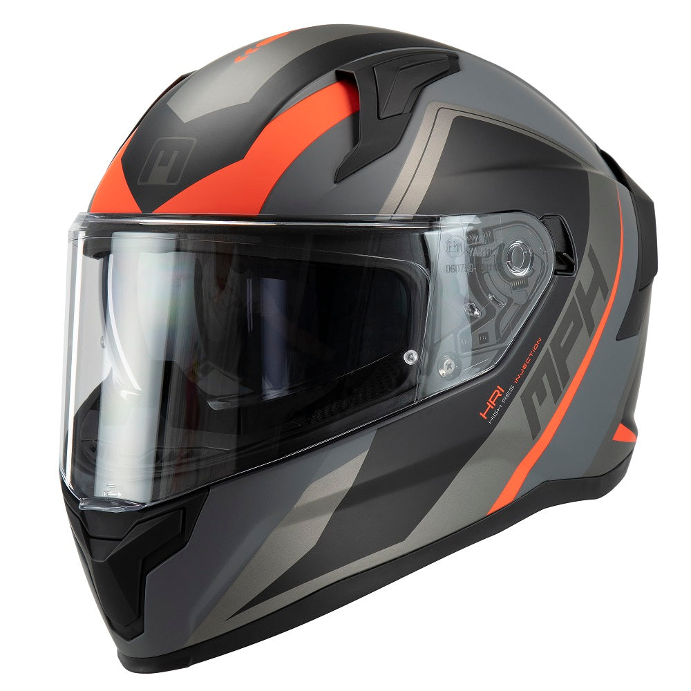CASCO INTEGRALE MPH TIGER ECE-22-06 NERO GRIGIO ROSSO OPACO