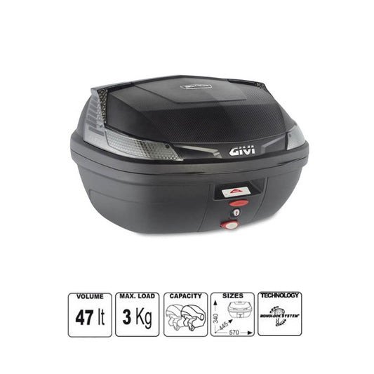 BAULETTO GIVI B47NTML MONOLOCK NERO TECH - Della Categoria Bauletti Produttore Givi - A soli €130.50! Acquista ora su Due Ruote Accessori