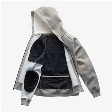 GIACCA UOMO BLAUER  HOODY GRIGIO MELANGE-PATCH GRIGIO