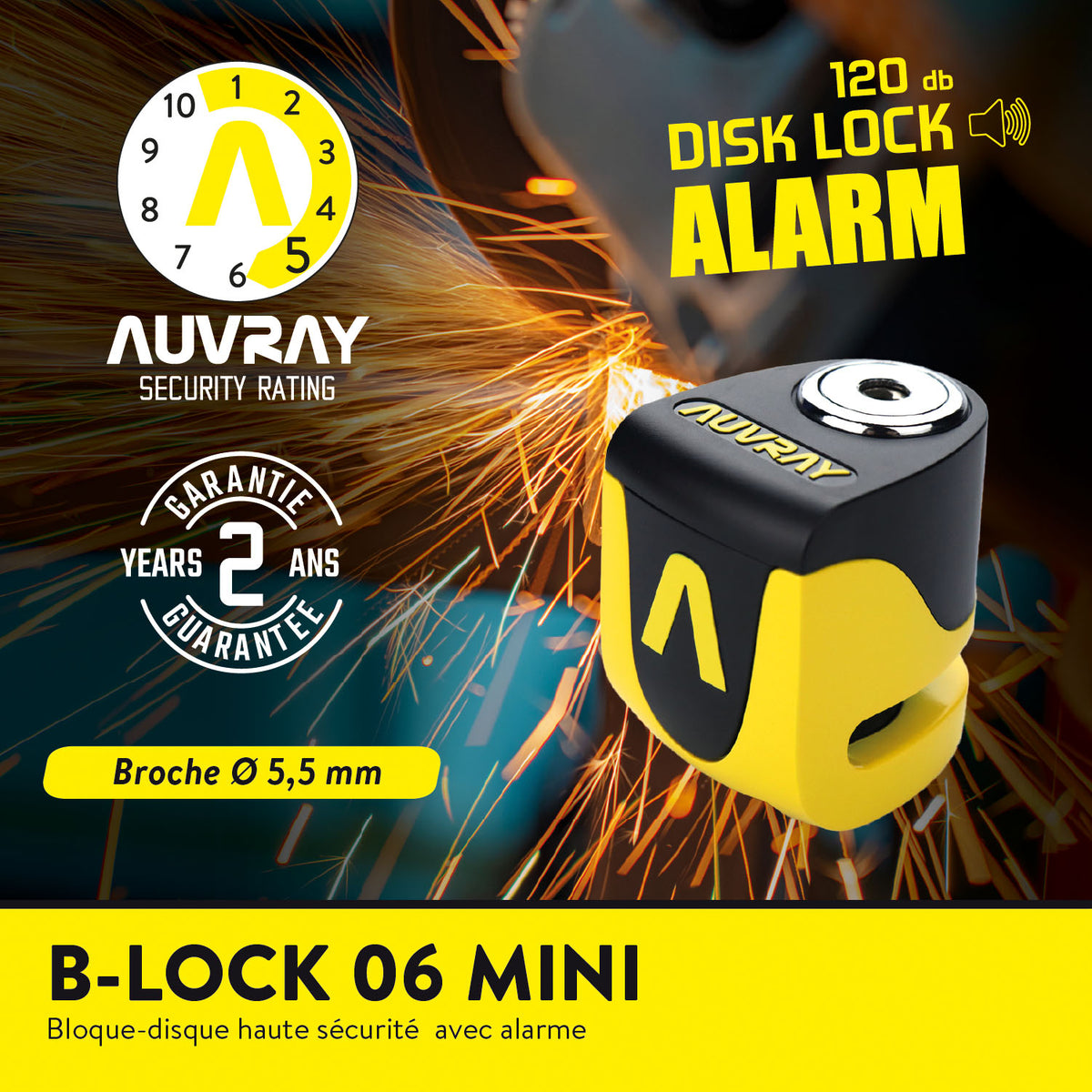 BLOCCADISCO SONORO B-LOCK-06 MINI GIALLO