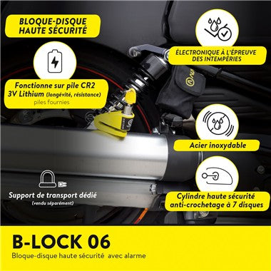 BLOCCADISCO SONORO B-LOCK-06 ACCIAIO CLASSE SRA
