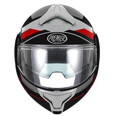 CASCO MODULARE PREMIER 26 X-CHARGER JU 8 BM M NERO BIANCO ROSSO OPACO FLIP UP