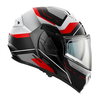 CASCO MODULARE PREMIER 26 X-CHARGER JU 8 BM M NERO BIANCO ROSSO OPACO FLIP UP