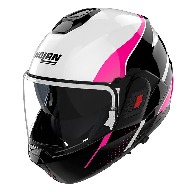 CASCO NOLAN REVERSIBILE MODULARE N120-1 FLUENTE 367 BIANCO FUCSIA