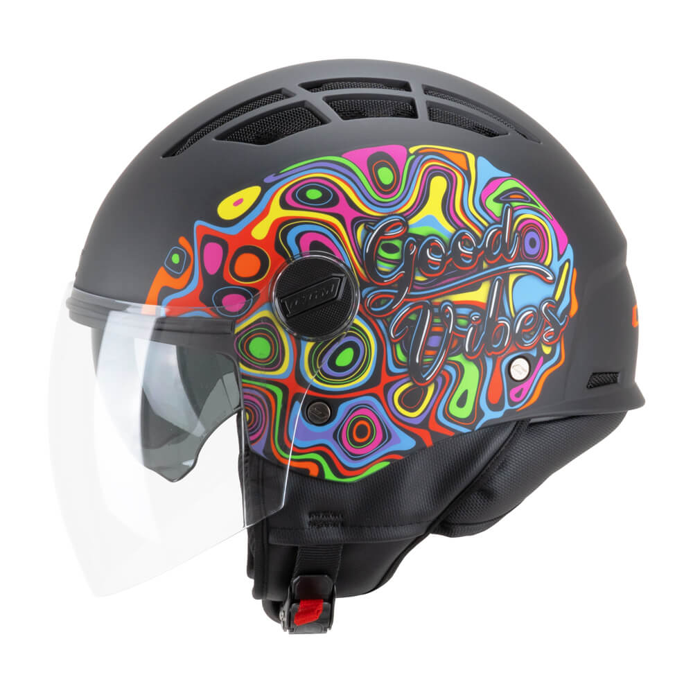 CASCO JET CGM 116L AIR LUCY NERO AZZURRO VERDE OPACO