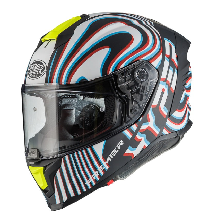 CASCO INTEGRALE PREMIER 26 HYPER PSY8BM BIAN-NERO-BLU-ROSSO OPACO