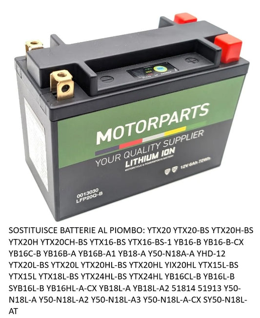 BATTERIA LITIO LFP20 Q-B 12V, 6AH, 72WH, 390A
